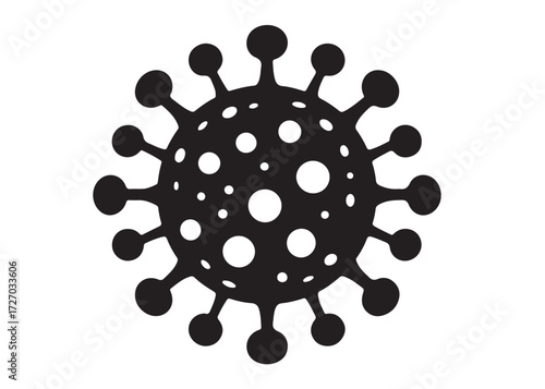 virus logo silhouette vector, corona virus silhouette vector illustration, virus logo vector silhouette, dangerous virus logo silhouettes vector on white background
