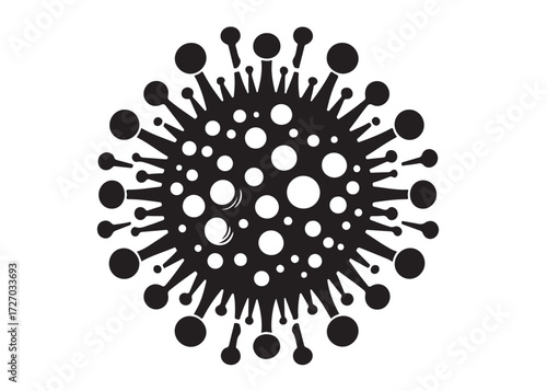 virus logo silhouette vector, corona virus silhouette vector illustration, virus logo vector silhouette, dangerous virus logo silhouettes vector on white background