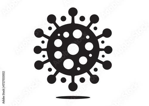 virus logo silhouette vector, corona virus silhouette vector illustration, virus logo vector silhouette, dangerous virus logo silhouettes vector on white background