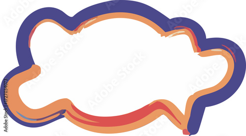 Abstract brush stroke cloud shape with color gradient, representing thought or communication