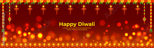 Vector illustration of Happy Diwali social media template