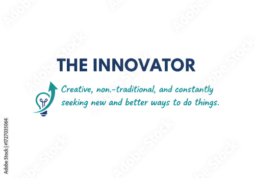The Innovator Lightbulb Arrow Text Creative Non Traditional Vector PNG on Transparent Background