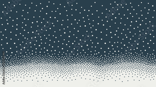 A visual display of white dots scattered on a dark blue background with a gradient effect near the bottom edge