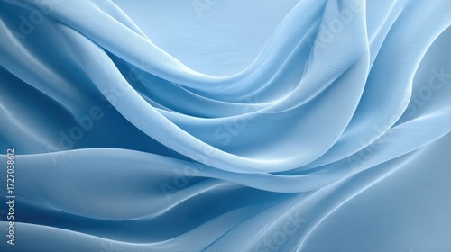 Flowing Satin Drapery in Blue Gradient