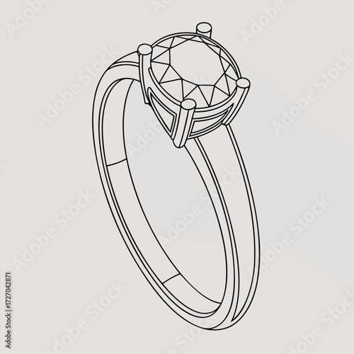 diamond ring, jewelry, elegant, fine art, monochrome, sketch, minimalist, intricate design, high-end, premium quality
