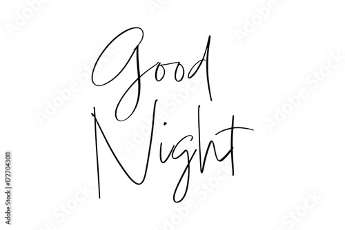 Good Night - 手書きで書いた、おしゃれなGood Night（おやすみなさい）の文字
