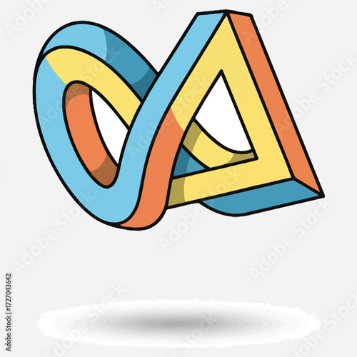 Abstract Optical Illusion Logo with Infinity Symbol and Geometric Shapes