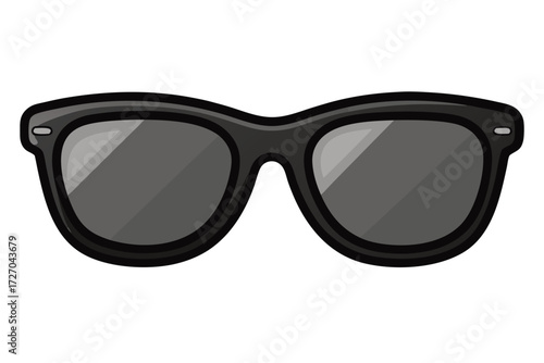 Stylish black sunglasses isolated on white, symbol of summer, fashion and UV protection