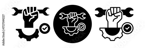 Management Service Icon Glyph & Mixed Style Collection Set