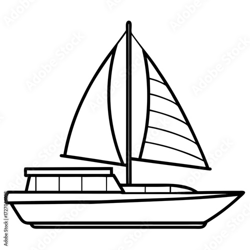 Catamaran Line Vector