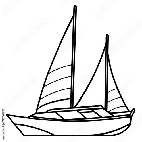 Catamaran Line Vector