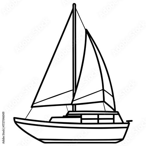 Catamaran Line Vector