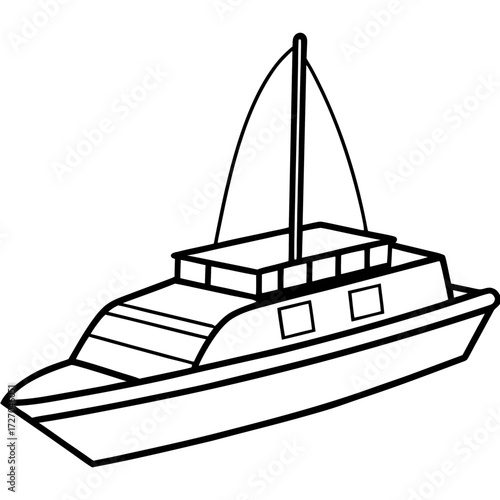 Catamaran Line Vector
