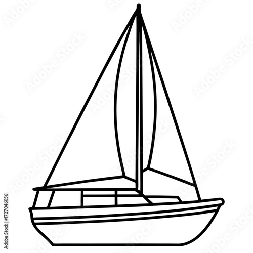 Catamaran Line Vector