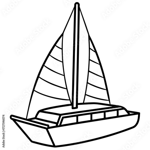 Catamaran Line Vector
