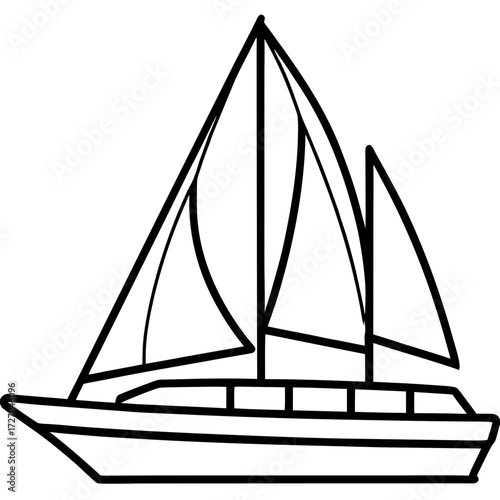 Catamaran Line Vector