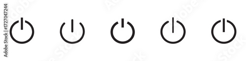 On off power button icon vector. Power on off or switch on off electric current sign symbol illustration, Power button icon power on off button Vector Illustration.
