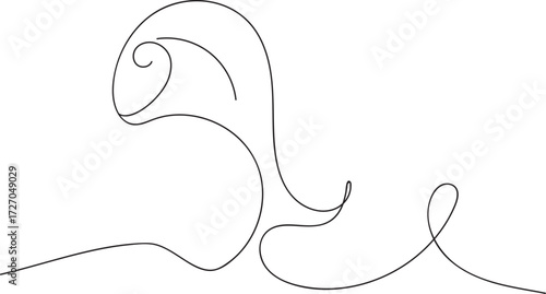 One-Line Ocean Wave — Minimal Line Art Vector