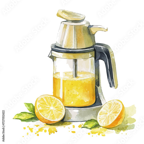 watercolor vector of Citrus Juicer, isolated on a white background.