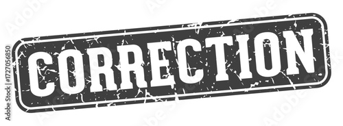 correction rectangular sign. correction stamp