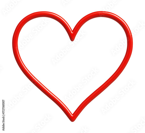 Simple red heart outline on white background.