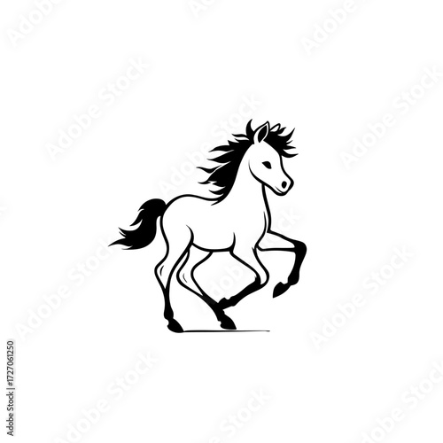foal. foal simple black and white line art vector logo