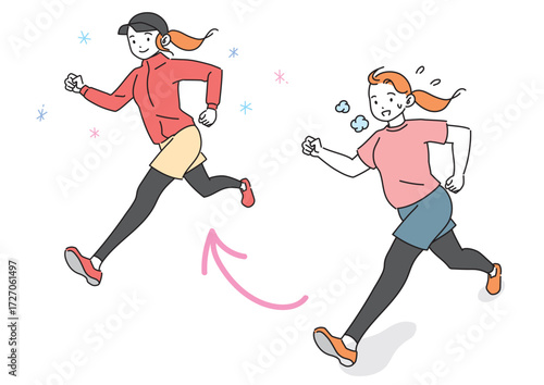 スリムな自分を想像して走る女性