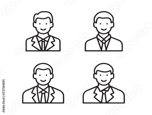 Modern Human Resource Symbol Minimal Line Art Vector Collection