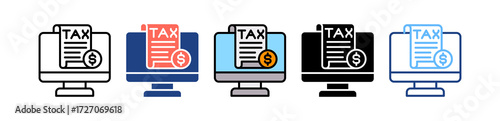 Digital Taxation multiple icon