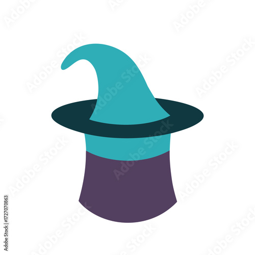 Vector illustration of magic hat and magic wand 