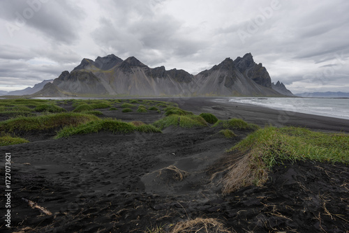 Wallpaper Mural Vestrahorn view from black sand beach, Iceland. Torontodigital.ca