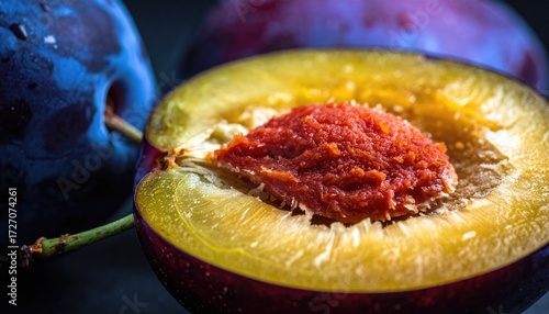 Close up of fresh plums