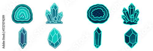 Colorful crystal designs in various shapes and sizes for decorative purposes and artistic projects