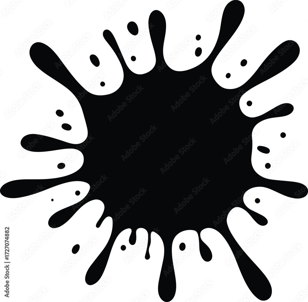 Fototapeta black ink splashes