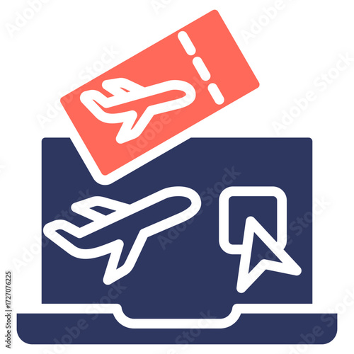 Travel Booking glyph color icon