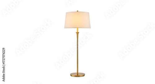 Gold Floor Lamp with Cream Lampshade image graphic