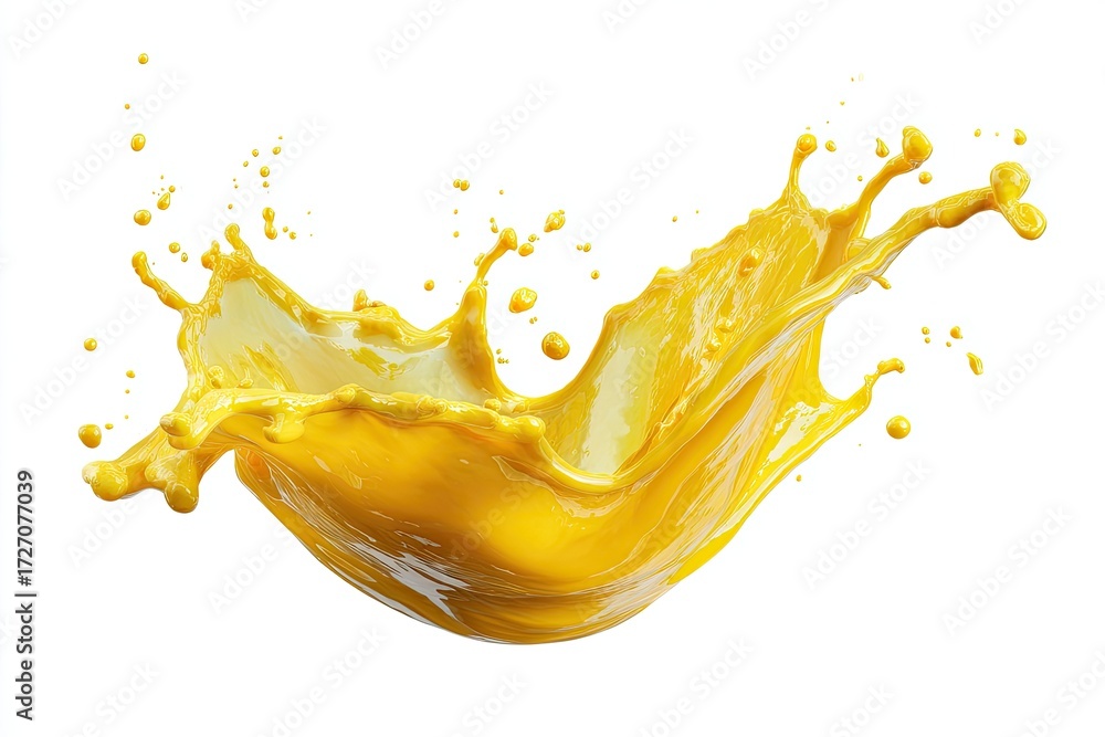 Fototapeta premium Bright yellow liquid splash