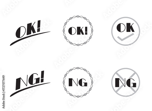 Approval Icon Set (monochrome) – 資料作成用 OK・NG 評価アイコン集(白黒)
