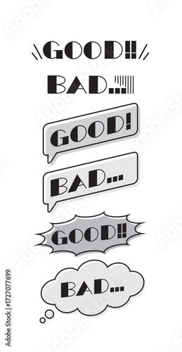 Evaluation Icon Set (monochrome) – 資料作成用 GOOD・BAD 判定アイコン集(白黒)