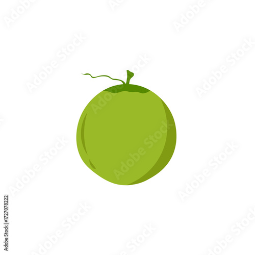 green apple on white background