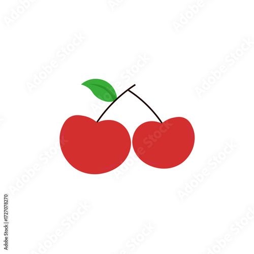 cherry with leaf