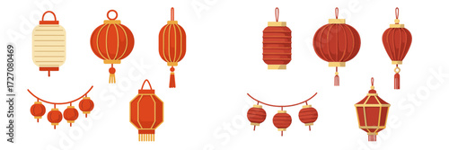 Colorful lanterns hanging for a festive celebration, symbolizing joy and light during special occasions
