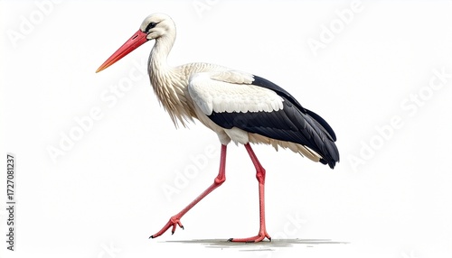 white stork ciconia in a nest