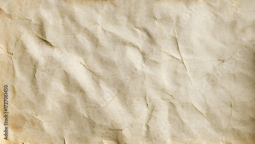 Old paper vintage texture surface for background. Recycle pale brown paper crumpled texture, Cream color recycled kraft paper texture blank with copy space for text.