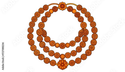 Ornate orange necklace design