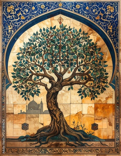 Ornate mosaic tree of life