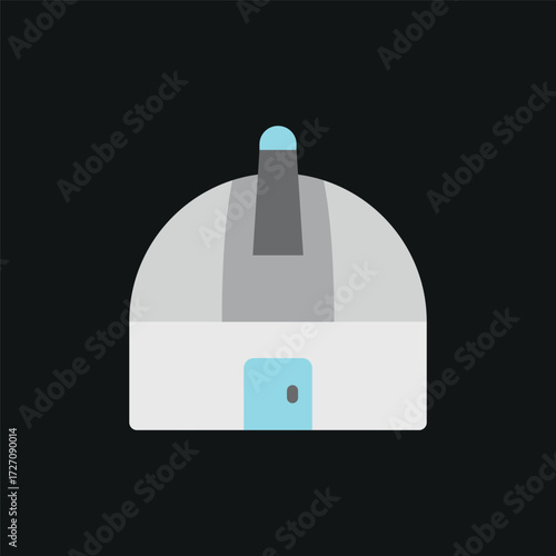 Observatory dome icon in detailed color representing stargazing, galaxy, and exploration.