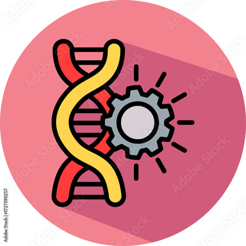 Genetic Engineering lineal color icon
