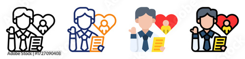 Life Coaching Icon Multiple Style Collection Set 