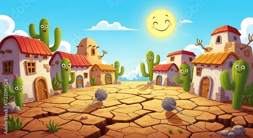 Desert Town Cartoon. (1)